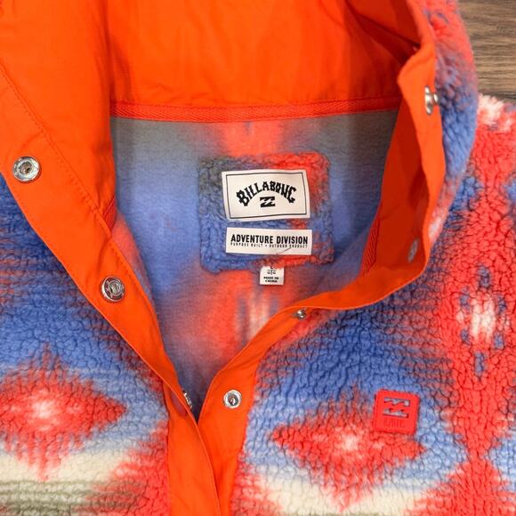 Billabong Switchback Pullover Fleece Jacket in Campfire Print Size Large - Picture 7 of 11